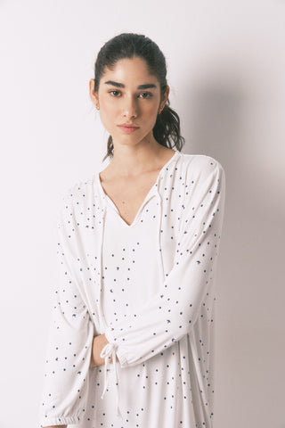 Pijama Manga Larga con Estampado Puntos