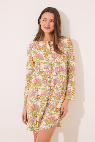 Pijama Manga Larga con Estampado Floral