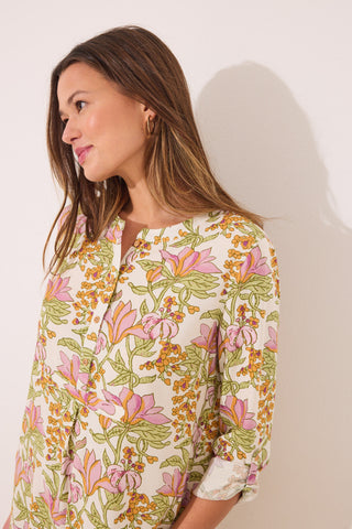 Pijama Manga Larga con Estampado Floral