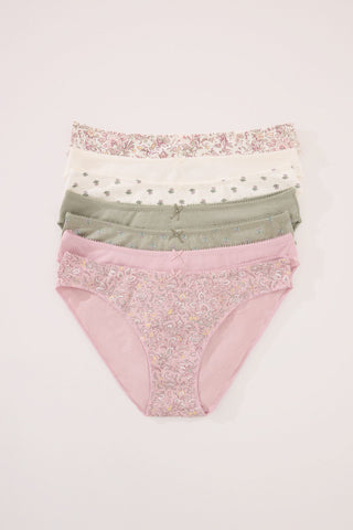 Paquete de 7 Bragas Clásicas de Algodón Estampado.