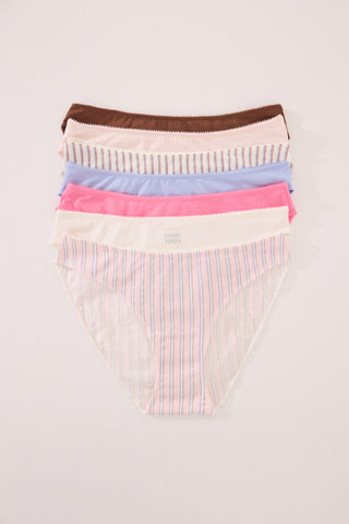 Paquete de 7 Bragas Clásicas de Algodón Estampado.