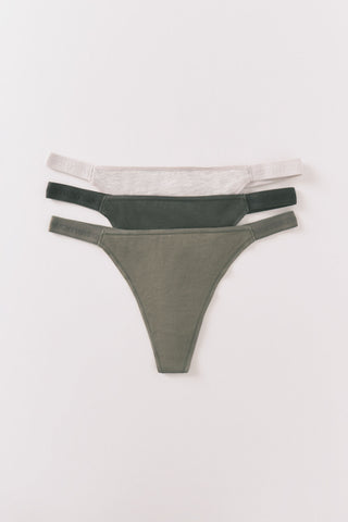 Set de 3 Bragas Brasileñas de Algodón