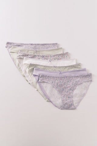 Paquete de 7 Bragas Estampadas de Algodón