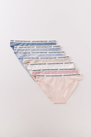 Paquete de 7 Bragas con Logo de Algodón