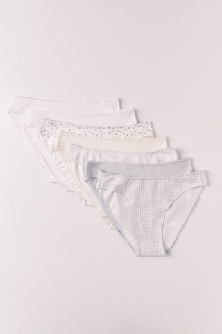 Paquete de 7 Bragas con Estampado de Algodón