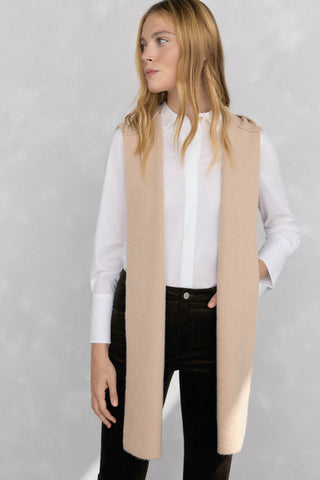 Bufanda con Capucha de Punto Canalé