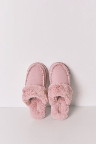 Pantuflas Mocasín de Ante con Pelo