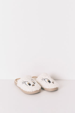 Pantuflas Mocasín de Pelo con Diseño