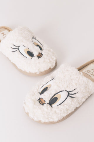 Pantuflas Mocasín de Pelo con Diseño
