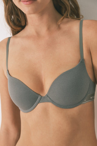 Sujetador Push Up con Logo de Algodón