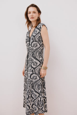 Vestido con Escote Pico Estampado Floral