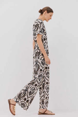 Enterizo Manga Corta Estampado Floral