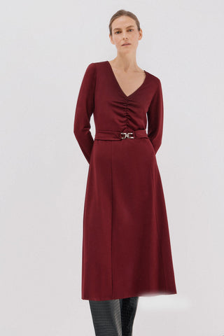 Vestido Detalle Fruncido con Cinturón