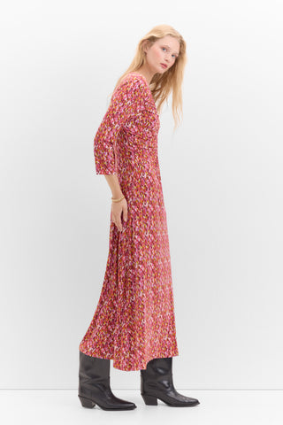 Vestido Fruncido con Estampado