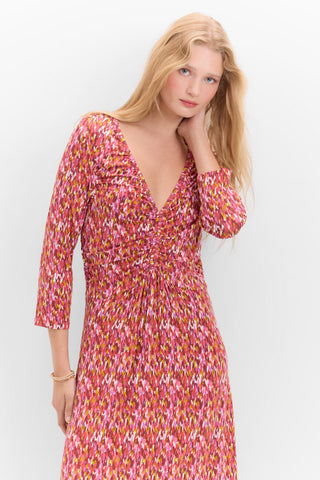 Vestido Fruncido con Estampado