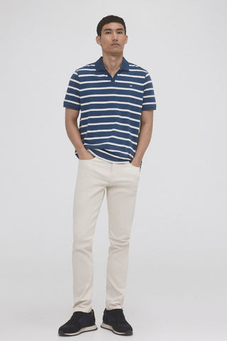 Polo con Cuello Abierto de Rayas