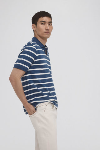 Polo con Cuello Abierto de Rayas
