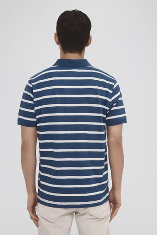 Polo con Cuello Abierto de Rayas