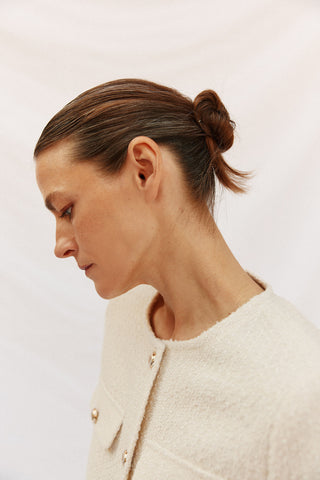 Chaqueta Cuello Redondo con Detalle Botones