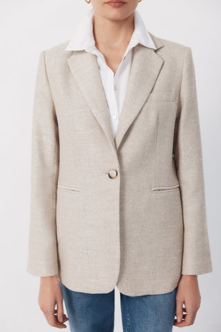 Blazer Larga con Tejido Textura