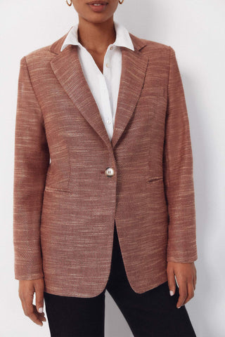 Blazer Larga con Tejido Textura
