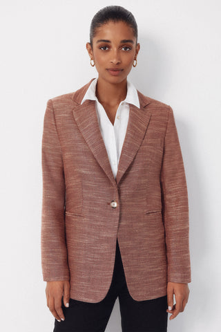 Blazer Larga con Tejido Textura