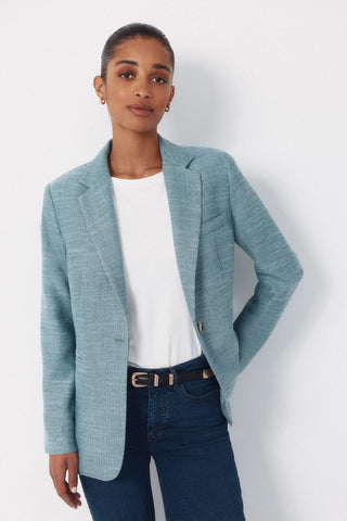 Blazer Larga con Tejido Textura