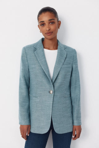 Blazer Larga con Tejido Textura