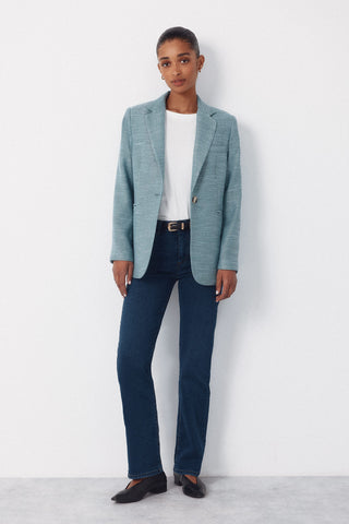 Blazer Larga con Tejido Textura