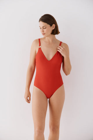 Traje de Baño de una Pieza con Detalle Espalda