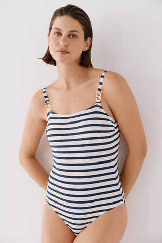 Traje de Baño de una Pieza con Estampado Rayas