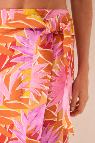 Pareo Midi con Estampado Floral