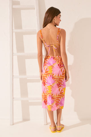 Pareo Midi con Estampado Floral