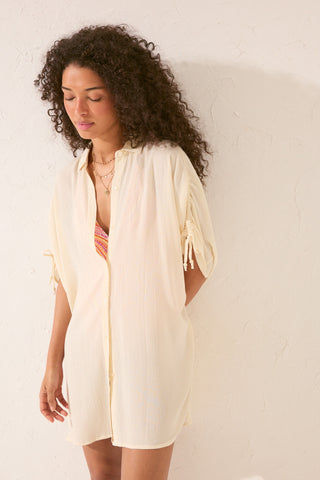 Camisa Manga Larga con Detalle Fruncido