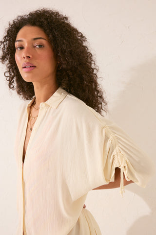 Camisa Manga Larga con Detalle Fruncido