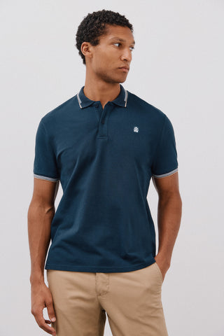 Polo Manga Corta con Logo de Algodón
