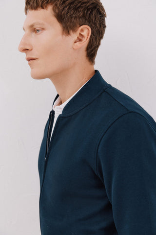 Cárdigan Cuello Bomber con Bolsillos