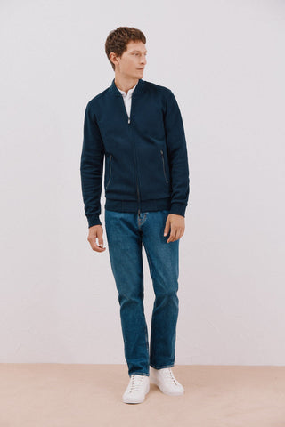 Cárdigan Cuello Bomber con Bolsillos