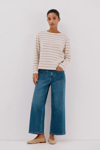 Camiseta Manga Larga con Estampado Rayas