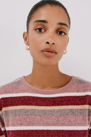 Camiseta Manga Larga con Estampado Rayas