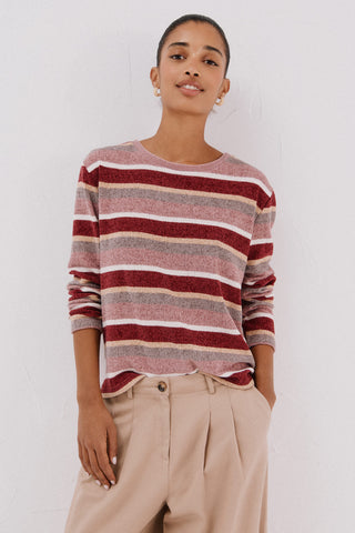 Camiseta Manga Larga con Estampado Rayas