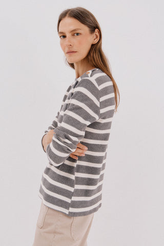 Sudadera Cuello Redondo Estampado Rayas