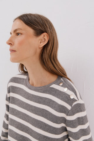 Sudadera Cuello Redondo Estampado Rayas