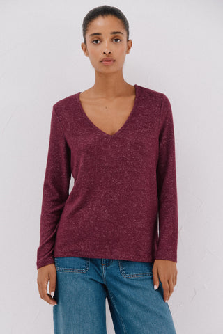 Camiseta Básica Manga Larga Cuello V