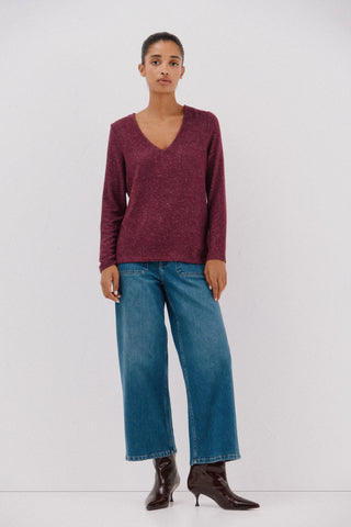 Camiseta Básica Manga Larga Cuello V