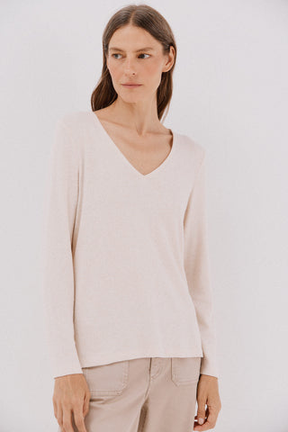 Camiseta Básica Manga Larga Cuello V