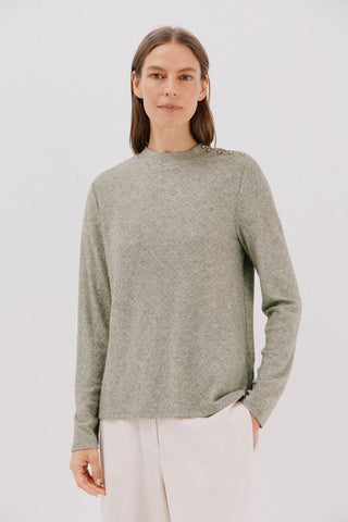 Camiseta Manga Larga con Detalle Botones