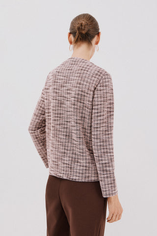 Chaqueta Tweed con Botones Dorados