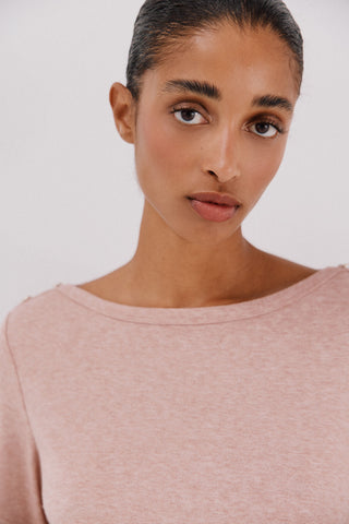 Camiseta Cuello Barco con Detalle Botones