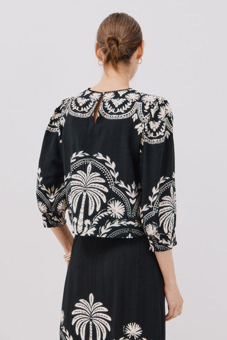 Blusa Manga Larga con Estampado Floral.